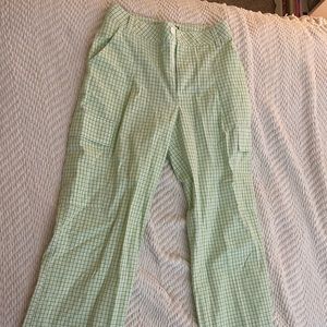 Green and White Cargo Pant